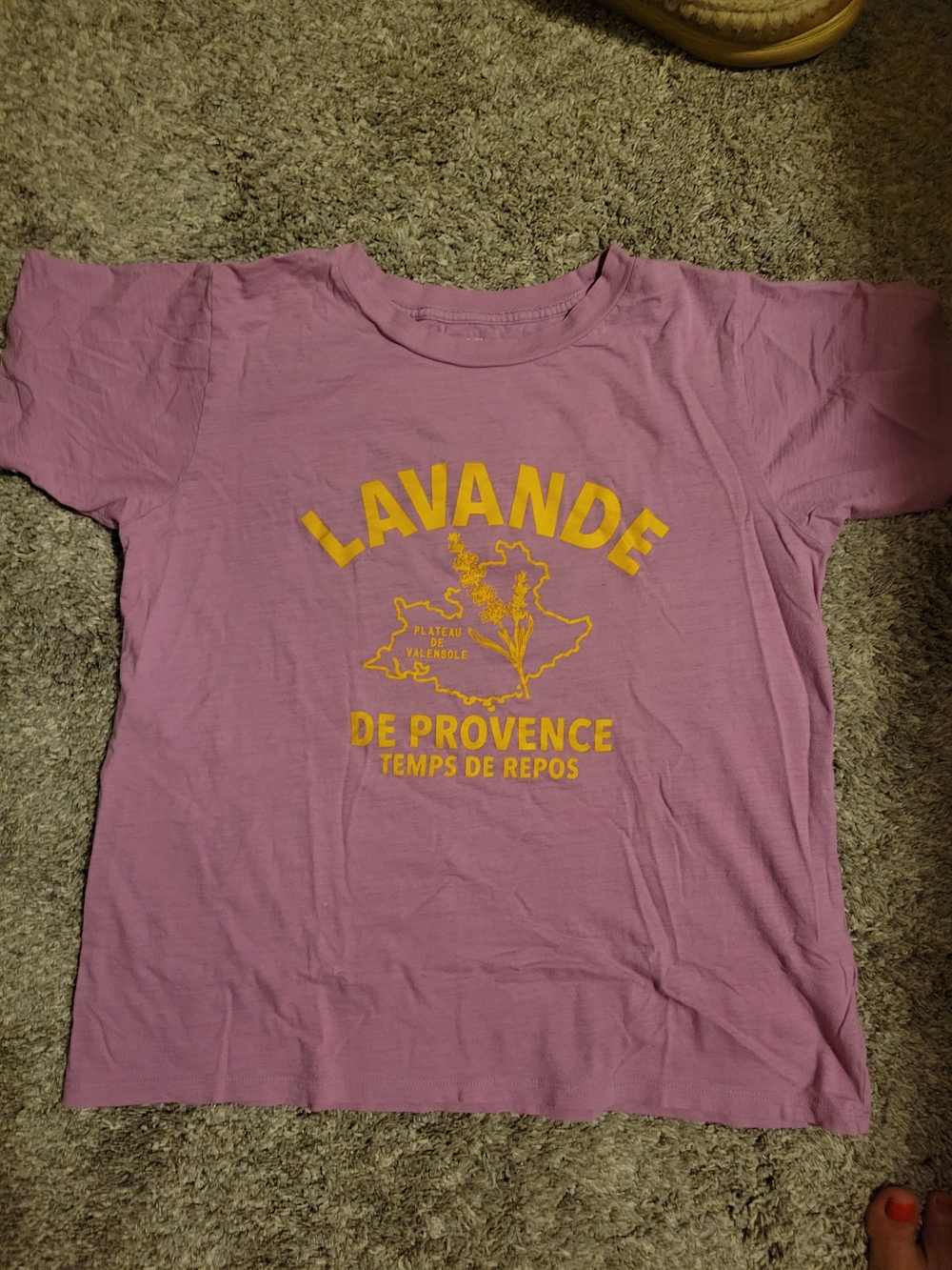 J. Crew Lavender Short-Sleeve Tee with Yellow Provence Graphic